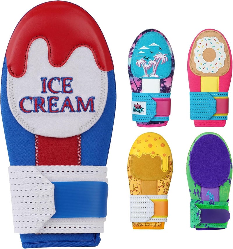 Big Crazy Sliding Mitt, Baseball Softball Sliding Glove for Youth Kid, Hand Protection for Left & Right Hands, Flexible Breathable Durable, Funny Design Ice Cream, Joker Smile, Coconut Tree - Image 1